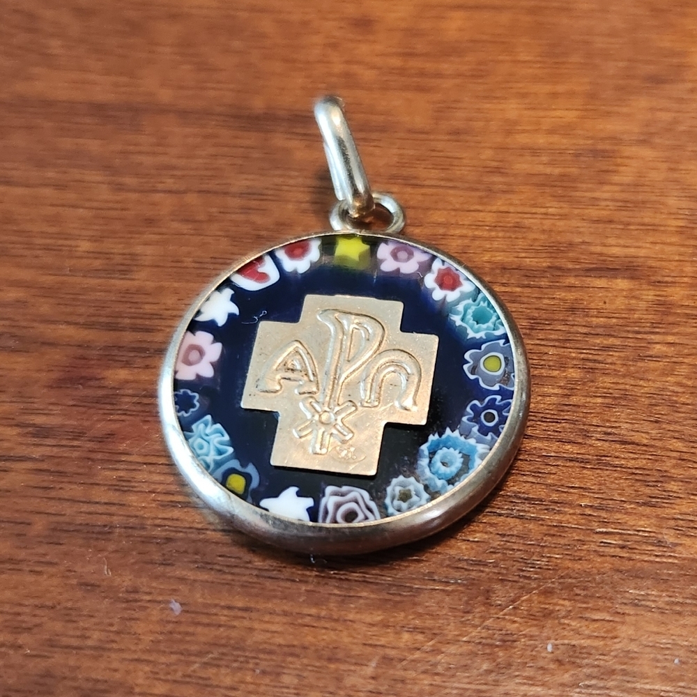 925 Sterling Silver Art Glass Design Pendant